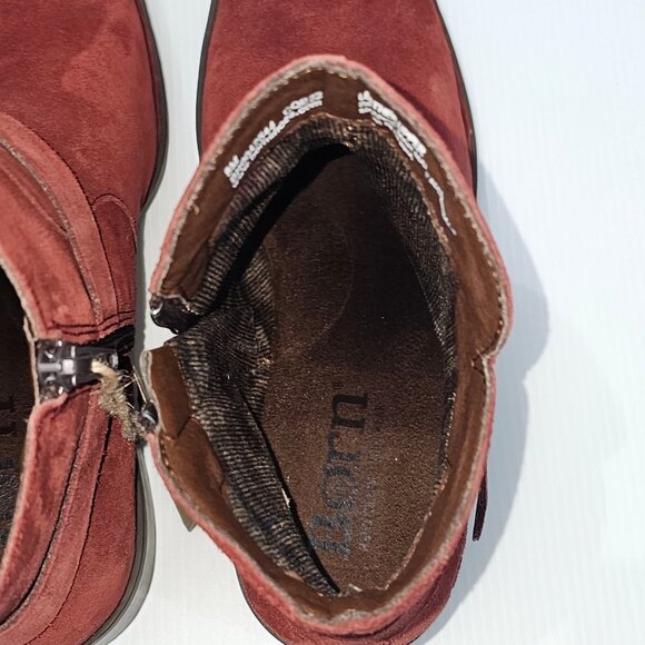 NEW Born Tori Ankle Bootie Western Dark Red Suede Leather Size 8 - Picture 10 of 14